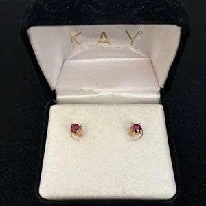 Ruby and Gold Earrings